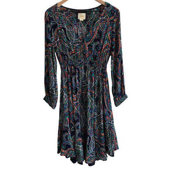 Anthropologie Maeve Maplewood Neon Paisley Dress - Picture 2 of 12